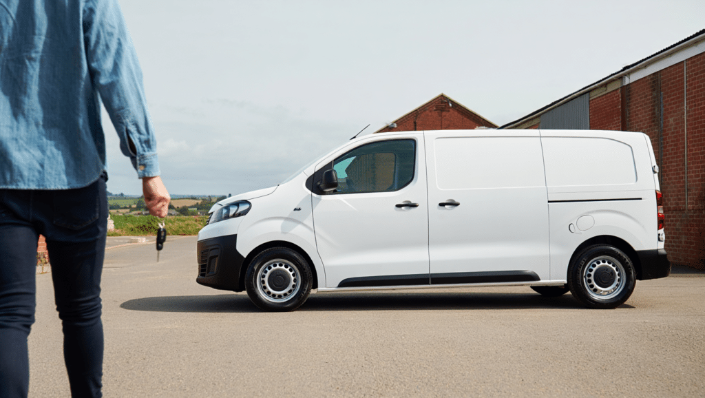 White hire van parked in Canterbury, representing reliable van hire in Canterbury.