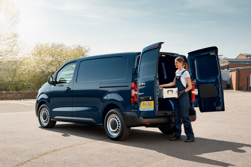 Short wheelbase van parked in Kent, available for hire.